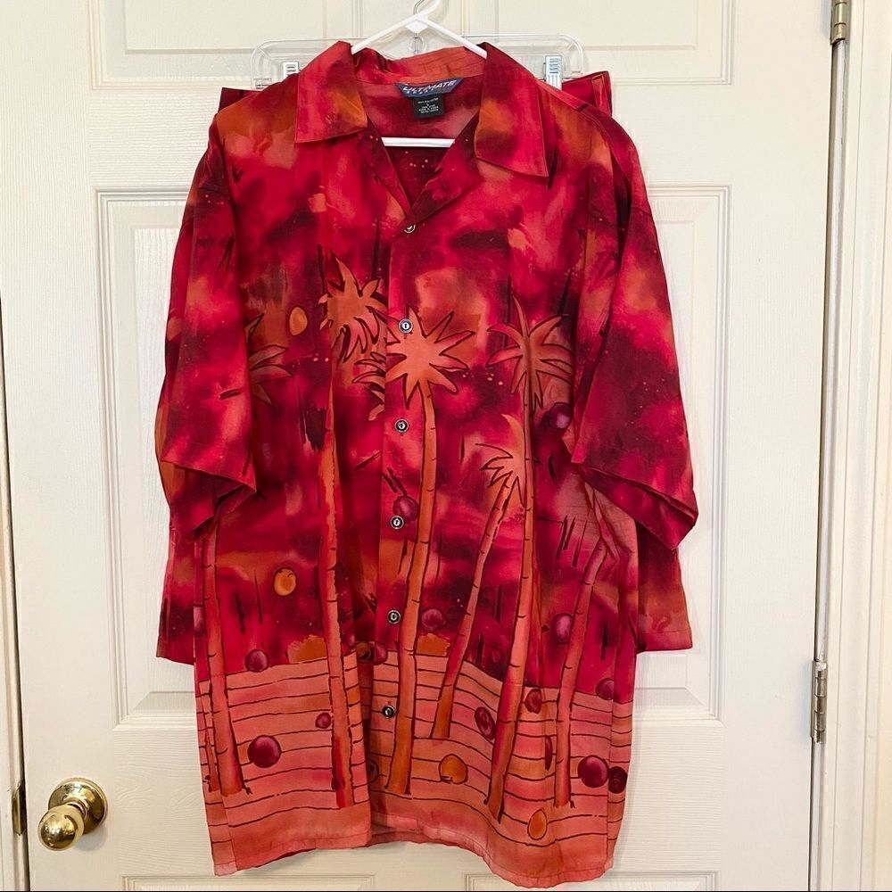 Retro Sunset Hawaiian Shirt Shirts Set